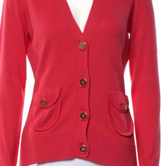 Tory Burch Sweaters - Tory Burch Vibrant Pink Cardigan Sweater